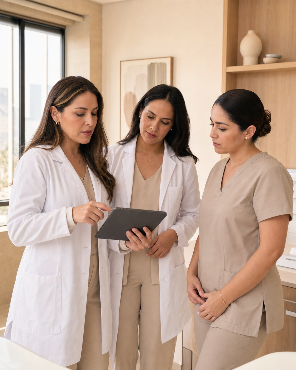 Imagen representativa del equipo médico de StudioDerma revisando un plan de atención